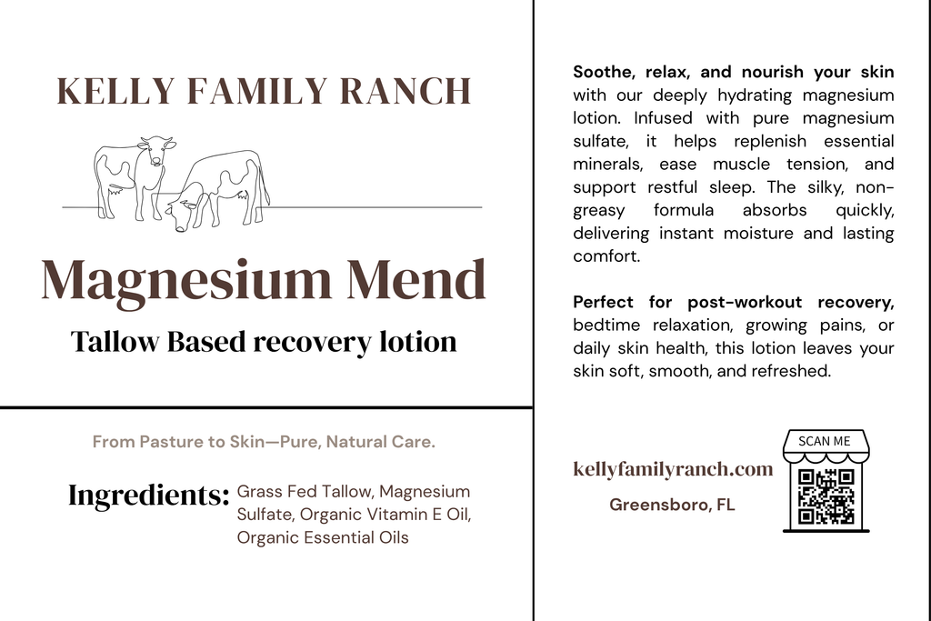 Magnesium Mend - Tallow Based Recover Lotion (Lavender-Eucalyptus)