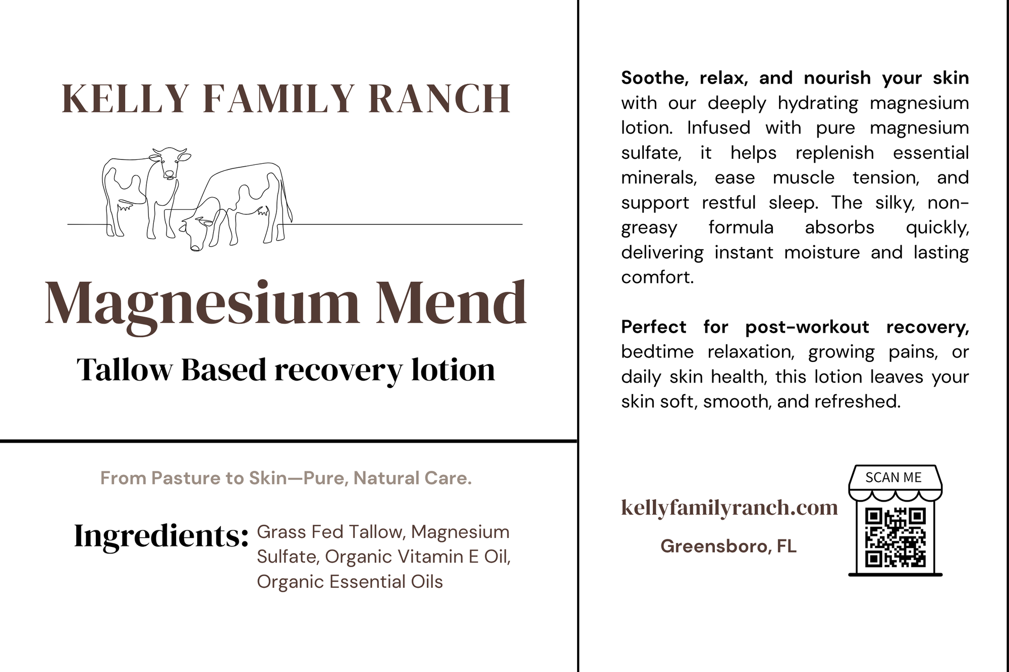 Magnesium Mend - Tallow Based Recover Lotion (Lavender-Eucalyptus)